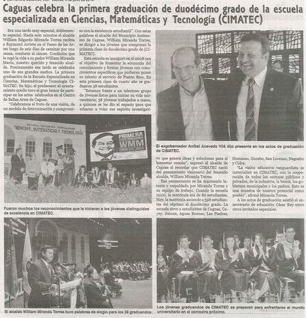 Primera graduación de la Escuela Especializada en Ciencias, Matemáticas y Tecnología (CIMATEC)